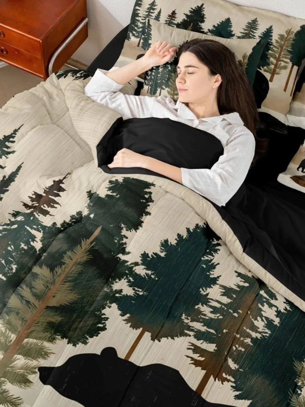 Rustic Bear Queen Comforter Set with Sheets for Kids Boys Girls Country Farmhous